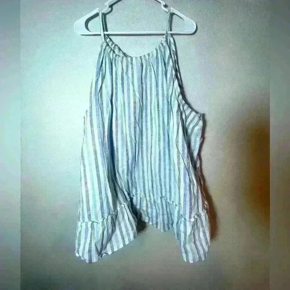 Lane Bryant Blue, Gray, and White Striped Sleeveless Top- Size 26 (Plus size) - Picture 1 of 6